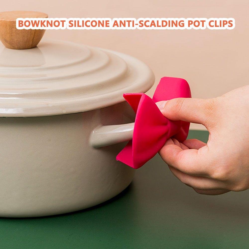 LAKAMIER 2 Chiếc Kẹp Nhấc Nồi Bằng Silicone Chống Trượt Giá Đỡ