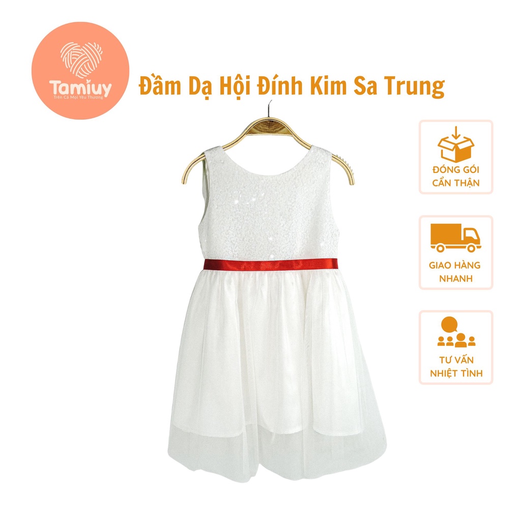 Đầm Xòe Công Chúa Tamiuy Trung Thiết Kế Đính Kim Sa Cao Cấp Chất Cotton Thoáng Mát Cho Bé Gái Từ 7-10 Tuổi