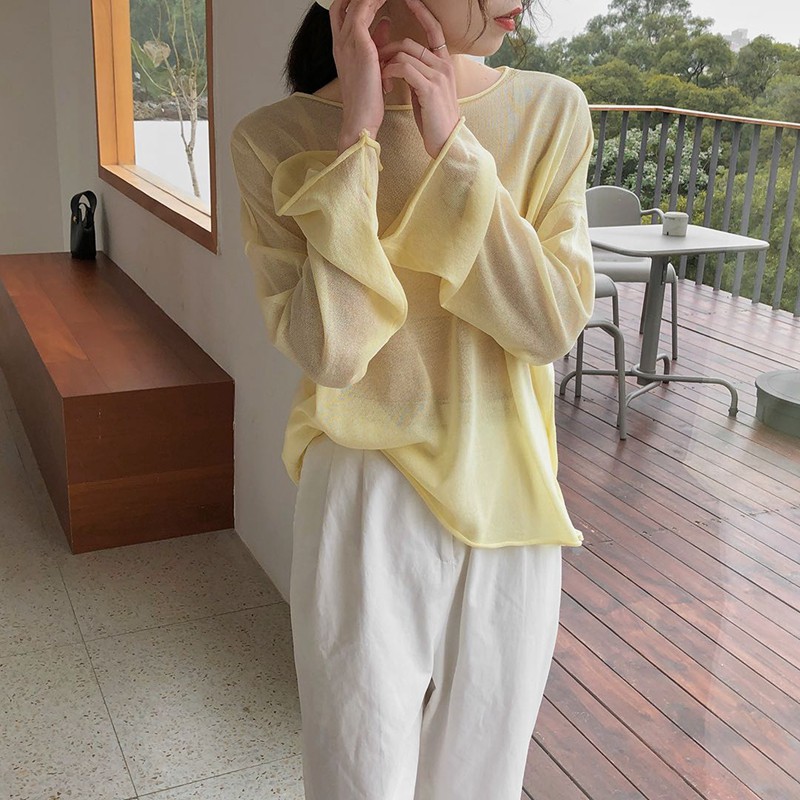 Áo len mỏng nhẹ nhàng nhiều màu (ORDER- sẵn vàng)- Kèm ảnh thật | BigBuy360 - bigbuy360.vn