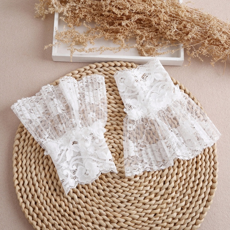 Vòng Tay Giả Xếp Ly Màu Trắng Đen Tháo Rời Được