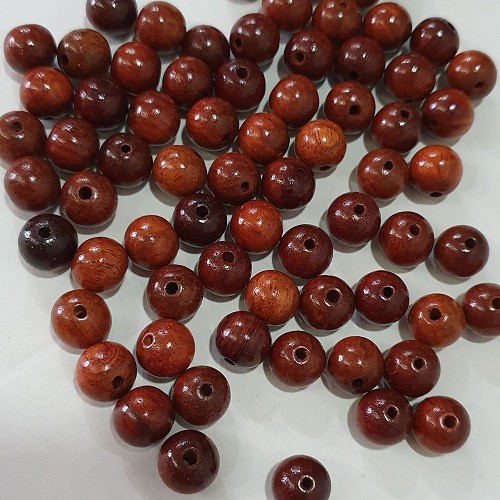 Gói 107 Hạt Gỗ Tròn Tự Nhiên 10mm Và 1 Bộ Hạt Hình Hồ Lô Xỏ Vòng Tay, Làm Đồ Handmade