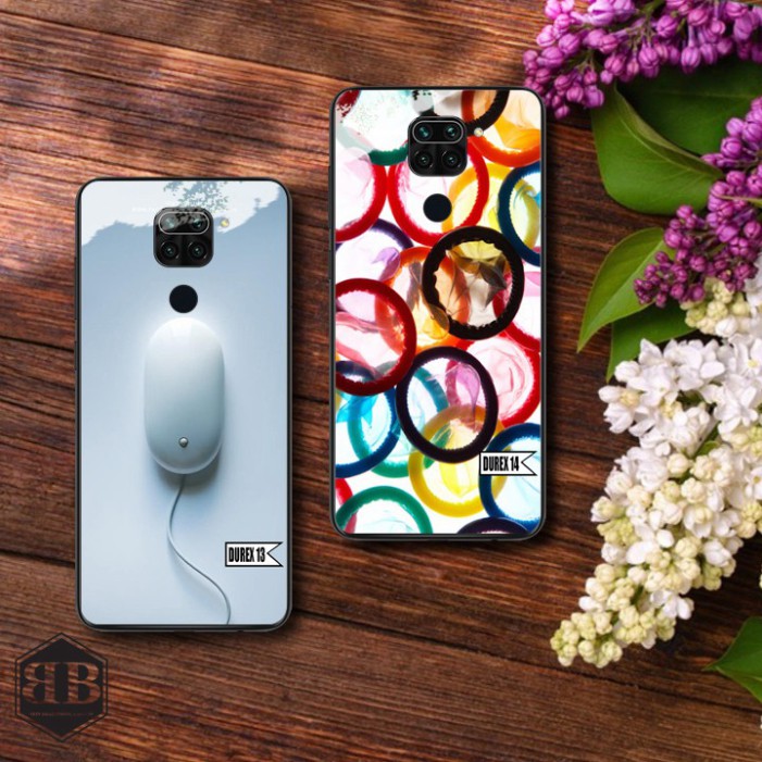 Ốp lưng kính cường lực Xiaomi Redmi Note 9 Vân Tay hình durex siêu ngầu