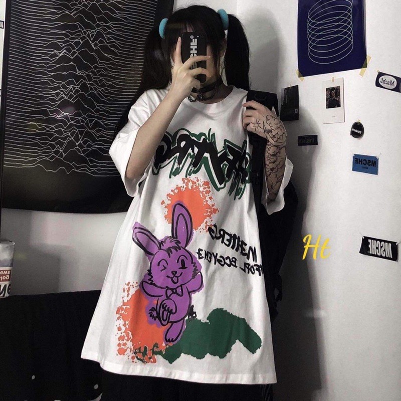 Áo phông vẩy sơn thỏ tím H2D966