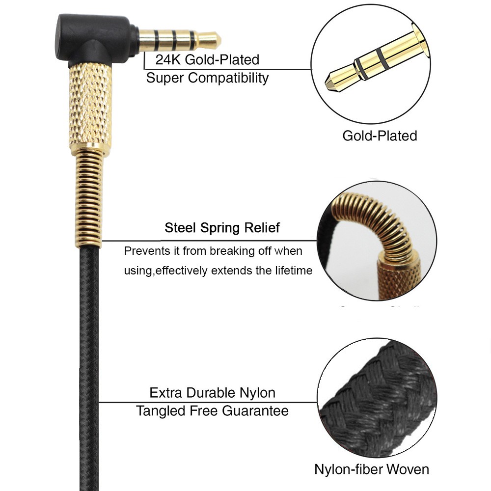 Dây Cáp Âm Thanh Chuyển Đổi Từ Đầu Cắm 3.5mm Sang 2.5mm Có Mic Dành Cho Iphone Android Samsung