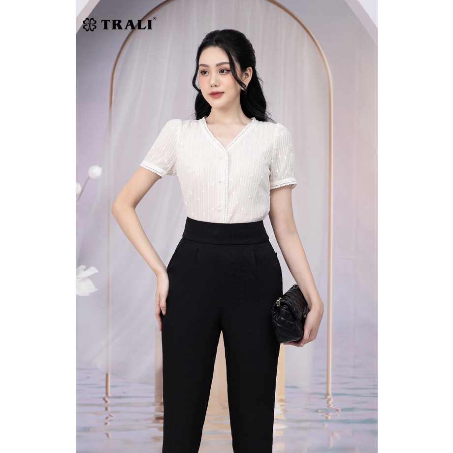 Áo Sơ Mi Ren Nữ TRALI 10212 Màu Trắng Kem