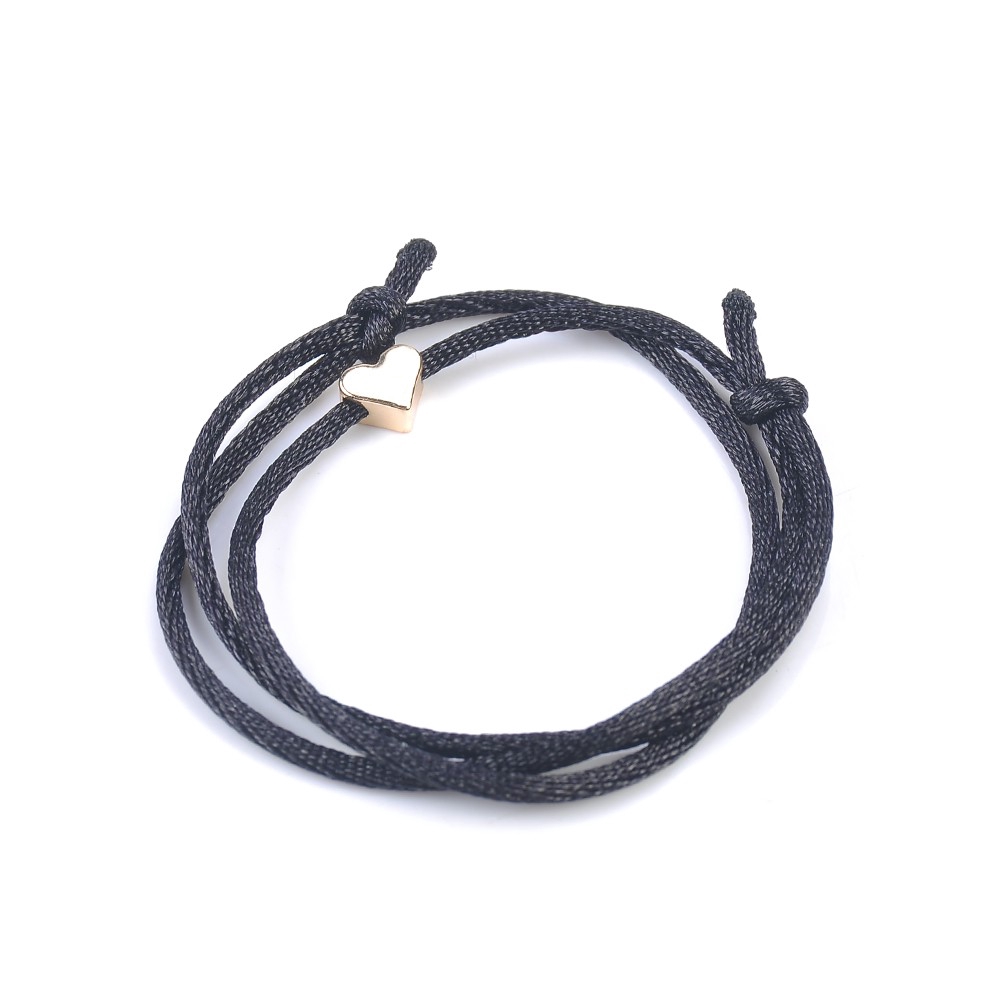 Vòng tay may mắn dây mặt hình trái tim có thể điều chỉnh kích thước | BigBuy360 - bigbuy360.vn