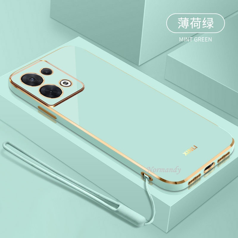 Ốp Điện Thoại Siêu Mỏng Viền Mạ Màu Đen Cho Oppo Reno8 Pro 5G Reno7 Z 7 Pro Oppo A77 A57 4G 5G 6D 2022