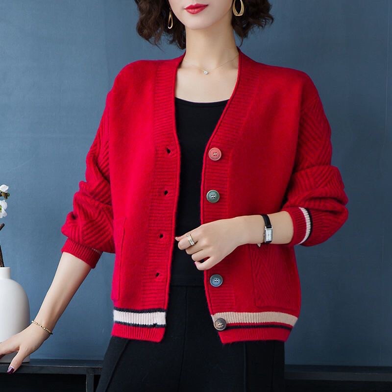 Áo cardigan len nữ, áo khoác thu đông hàng quảng châu cao cấp