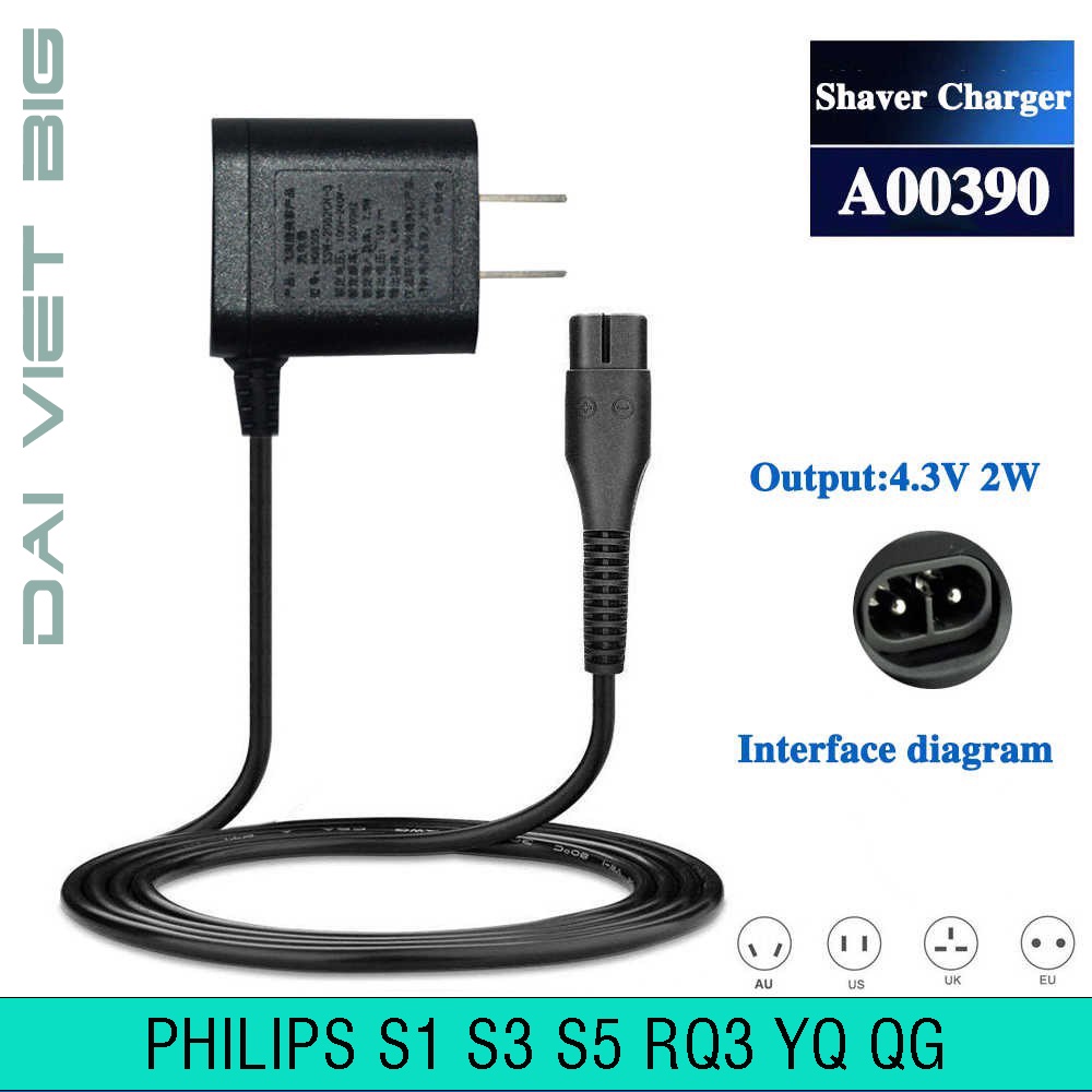 Sạc máy cạo râu philips S116, S1030 , S1050, S1010, S1000...4.3V bảo hành 12 tháng