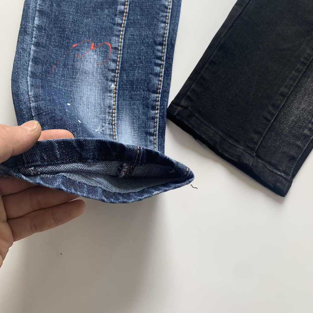 Quần Bò Côn Nam Dập Chữ DSQ ICON Thêu Khoá Chéo QJ57P