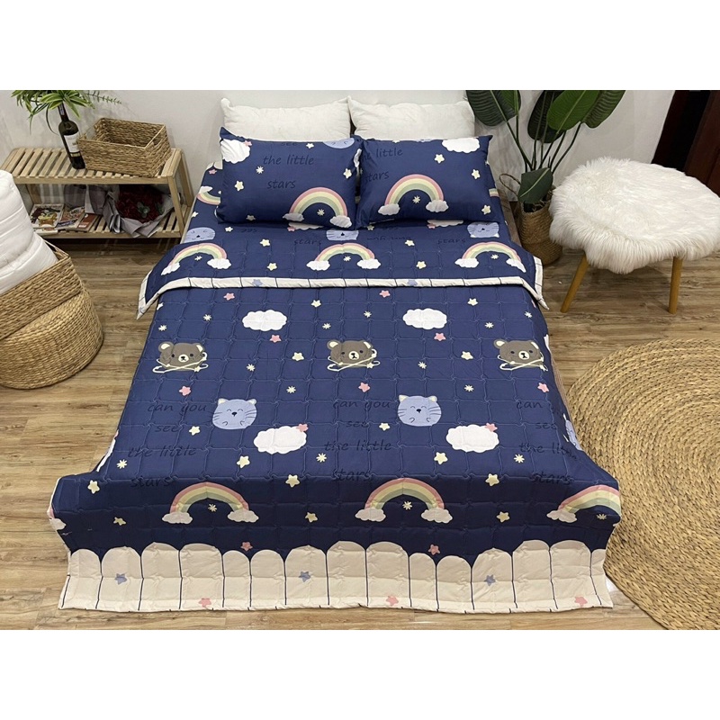 [Xả Kho Giá Gốc ] Bộ ga gối Cotton Poly bo chun M6/M8 drap giường poly, ga trải giường kèm 2 vỏ gối | BigBuy360 - bigbuy360.vn