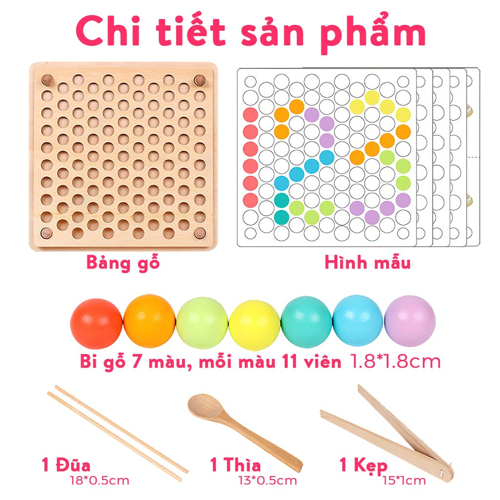 Đồ chơi thông minh Montessori gắp hạt kèm bát kích thích sáng tạo, đồ chơi phát triển trí tuệ ETOYS