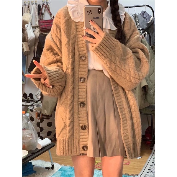 ÁO KHOÁC LEN CARDIGAN BASIC PHONG CÁCH RETRO/VINTAGE
