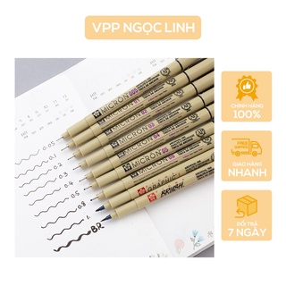 Bút line đi nét Sakura Pigma Micron chống nước kích thước 0,05/0,1/0,2/0,3/0,4/0,5/0,8mm, bút đi nét thương hiệu Nhật