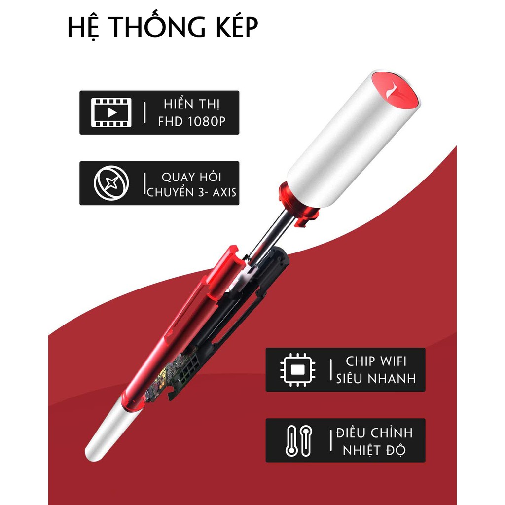 Dụng Cụ Lấy Ráy Tai Thông Minh Cảm Biến Bebird A2 Camera Nội Soi Không Dây WiFi 5 Đèn LED và HD 1080P 2Megapixels