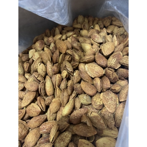 Hạt hạnh nhân Trần Anh Food - Hạt hanh nhân rang bơ còn vỏ hộp 500G loại thơm ngon, ròn rụm