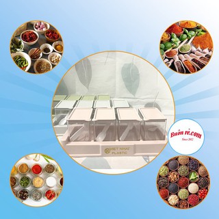 Bộ 4 lọ đựng gia vị có thìa Việt Nhật -Hũ đựng gia vị có nắp đậy tiện dụng bền đẹp (MS:2939) -Buôn rẻ 01268