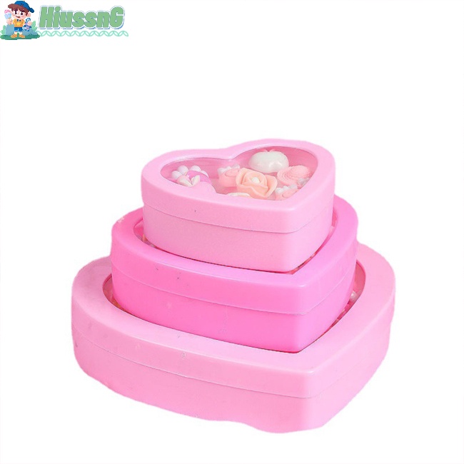 Hộp Nhẫn Hình Trái Tim Nhiều Màu Có Thể Điều Chỉnh Kích Thước Dành Cho Bé Gái