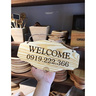 Bảng Welcome 1 mặt kèm số điện thoại - LUXI DECOR