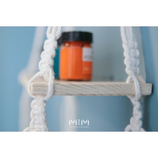 Kệ sách gỗ treo dây đan MACRAME