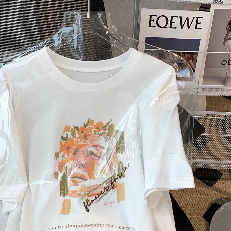 NRVP Áo Thun Nữ Tay Ngắn In Hình Phong Cách Hàn Quốc Thời Trang Mùa Hè 2022