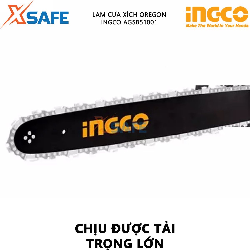Lam cưa xích INGCO AGSB51001 Lam máy cưa 10&quot;, phù hợp cho máy cưa xích xăng GCS5261011 - Chính hãng