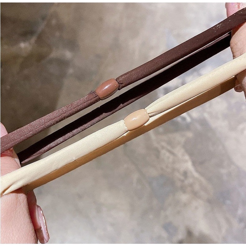 Dây Buộc Tóc Cao Su Nylon Co Giãn Màu Đen Trơn Đơn Giản Dành Cho Nữ