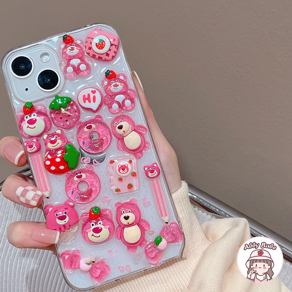 Ốp Điện Thoại TPU Mềm Trong Suốt Hình Gấu 3D Cho Iphone 14 Pro Max 11 7Plus 13 12 11 Pro Max X XS 12 13 XR