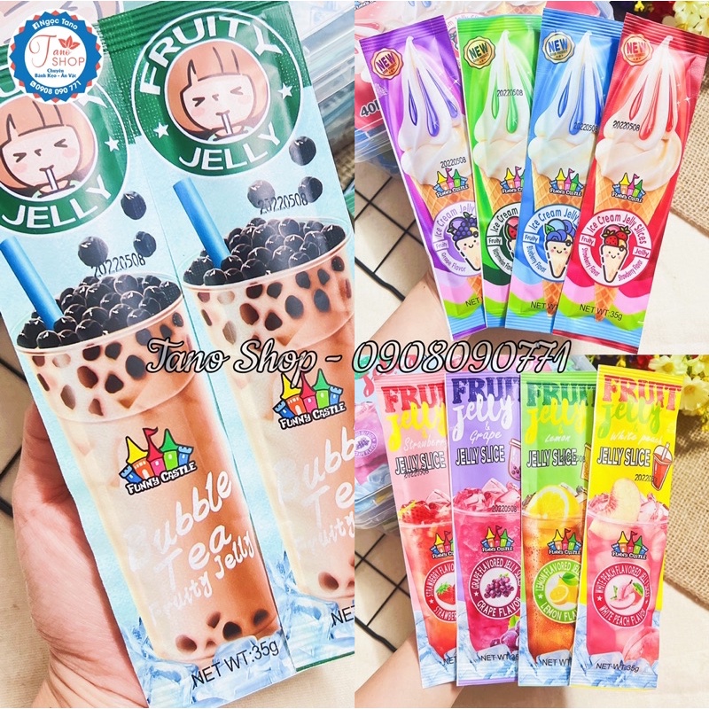 Một gói thạch Jelly vị kem / trái cây / trà sữa thơm ngon - Ăn vặt Tano