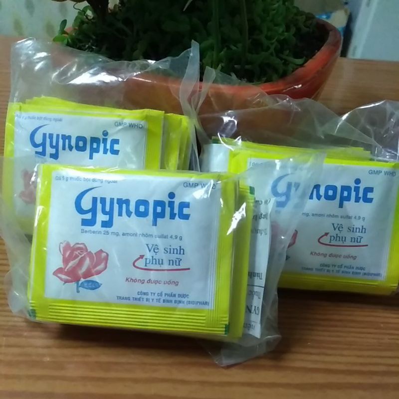 Combo túi 10gói Gynopic dung dịch vệ sinh muối rửa hoa hồng hỗ trợ viêm phu khoa