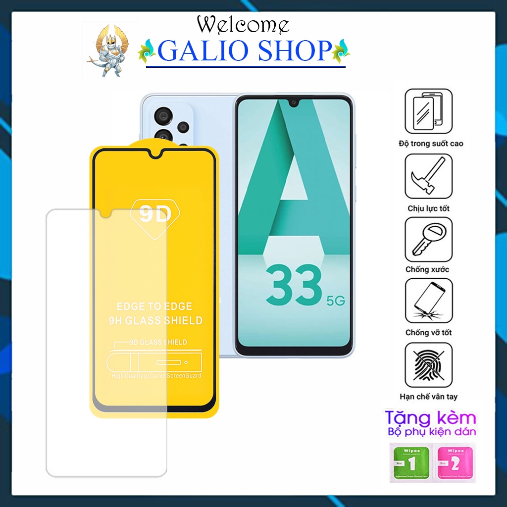 Kính cường lực Samsung A31 A33 5G A23 Full màn cao cấp 9D độ cứng 21H siêu mượt chống bám vân tay