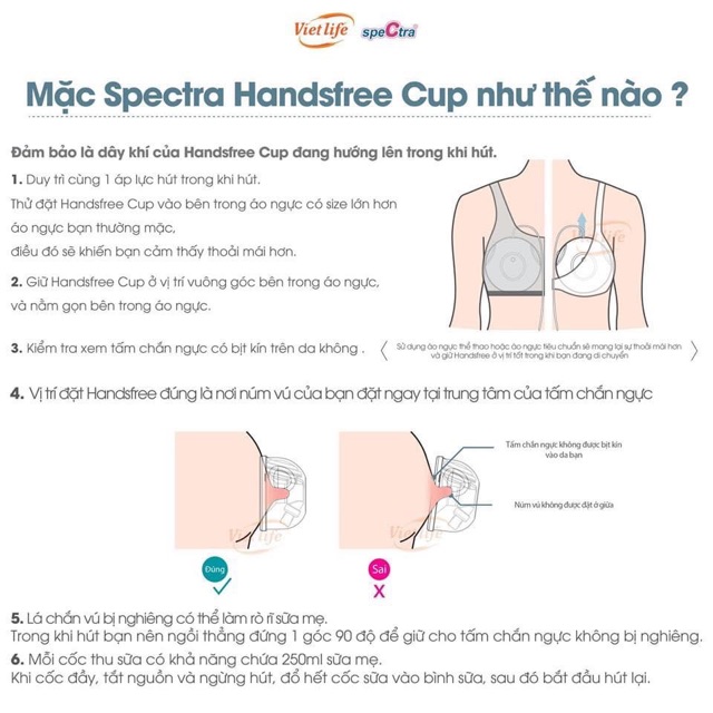 Bộ Cup Hút Sữa Rảnh Tay Handsfree Spectra