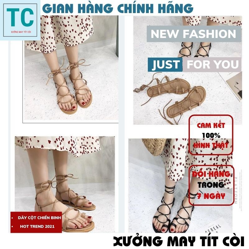 Sandal chiến binh ,Sandal Dây Cột Chiến Binh Thời Trang Siêu Phẩm Trend 2021 có thể buộc dây nhiều kiểu siêu xinh