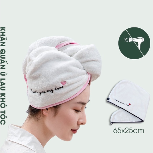 Khăn quấn đầu làm khô tóc, ủ tóc hút ẩm siêu thấm dành cho mẹ và bé
