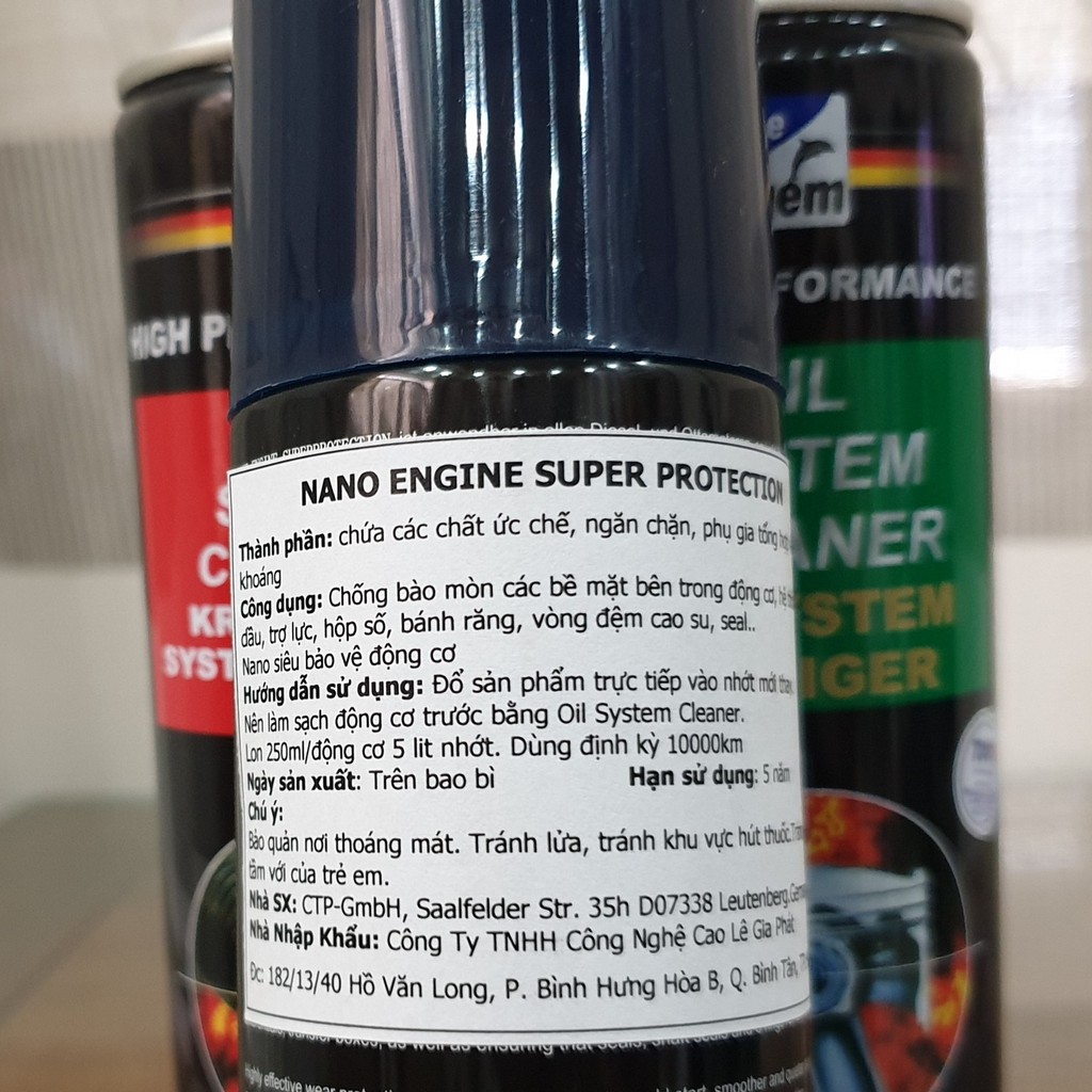 Combo 3 Chai Bluechem Chai Súc động cơ, Vệ sinh hệ thống xăng và Nano Bảo Vệ Động Cơ Bluechem 250ml