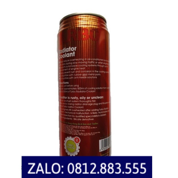 Thùng 24 chai nước làm mát turbo đỏ