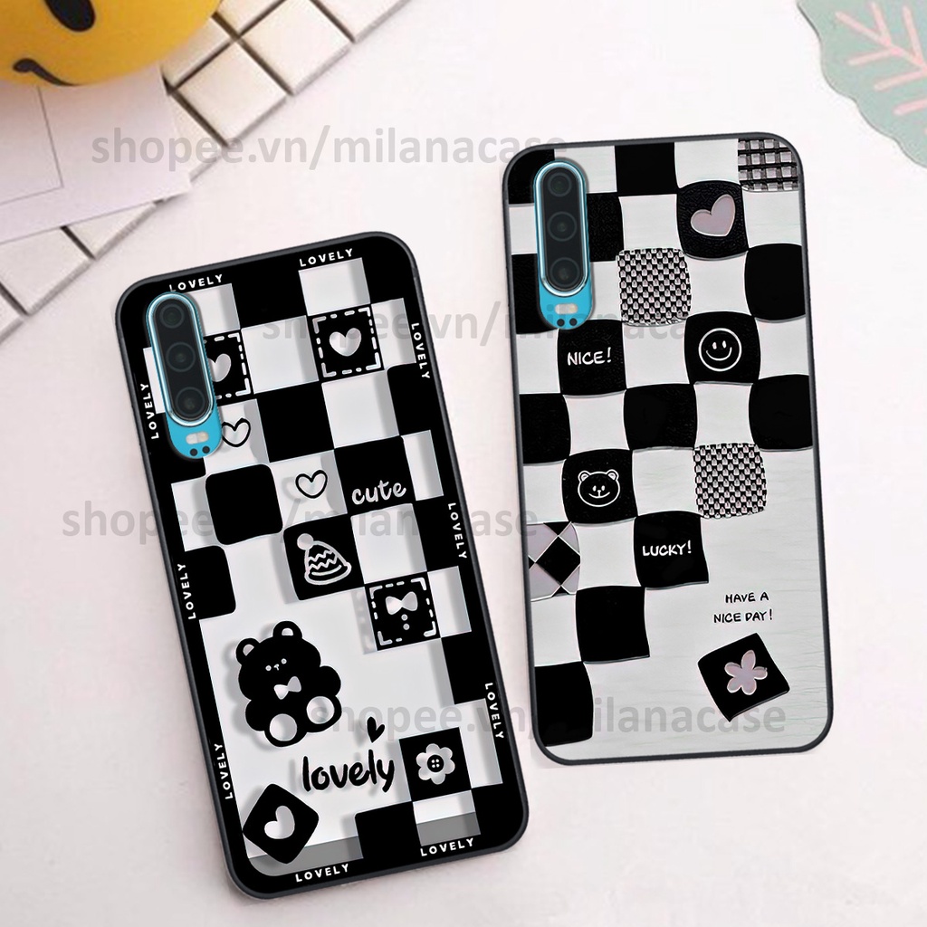 Ốp Huawei P30 / P30 Pro in hình caro trái tim siêu đẹp, siêu nét đầy phong cách cá tính
