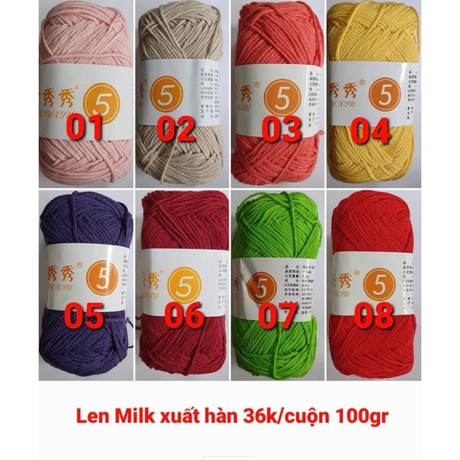 Combo 10 cuộn len Milk xuất Hàn