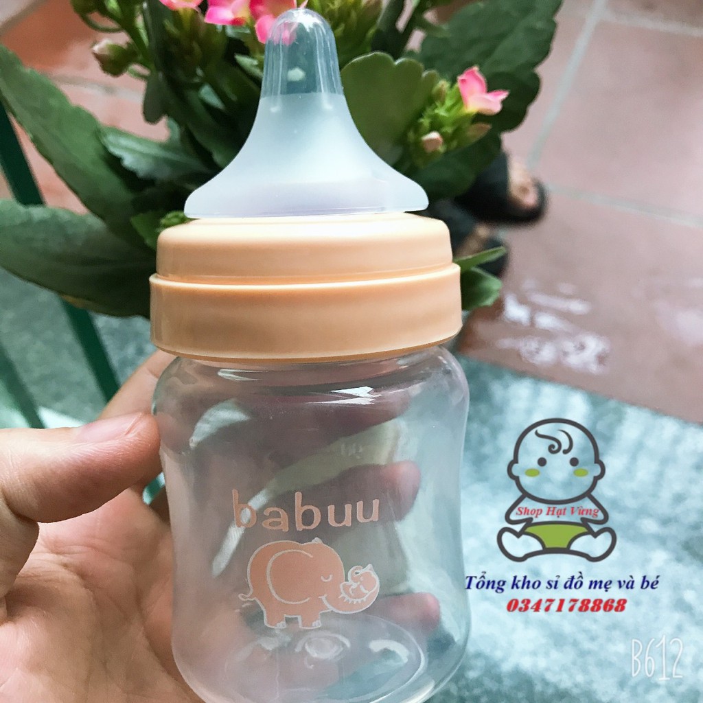 Bộ 3 bình trữ sữa Babuu cổ rộng 120ml