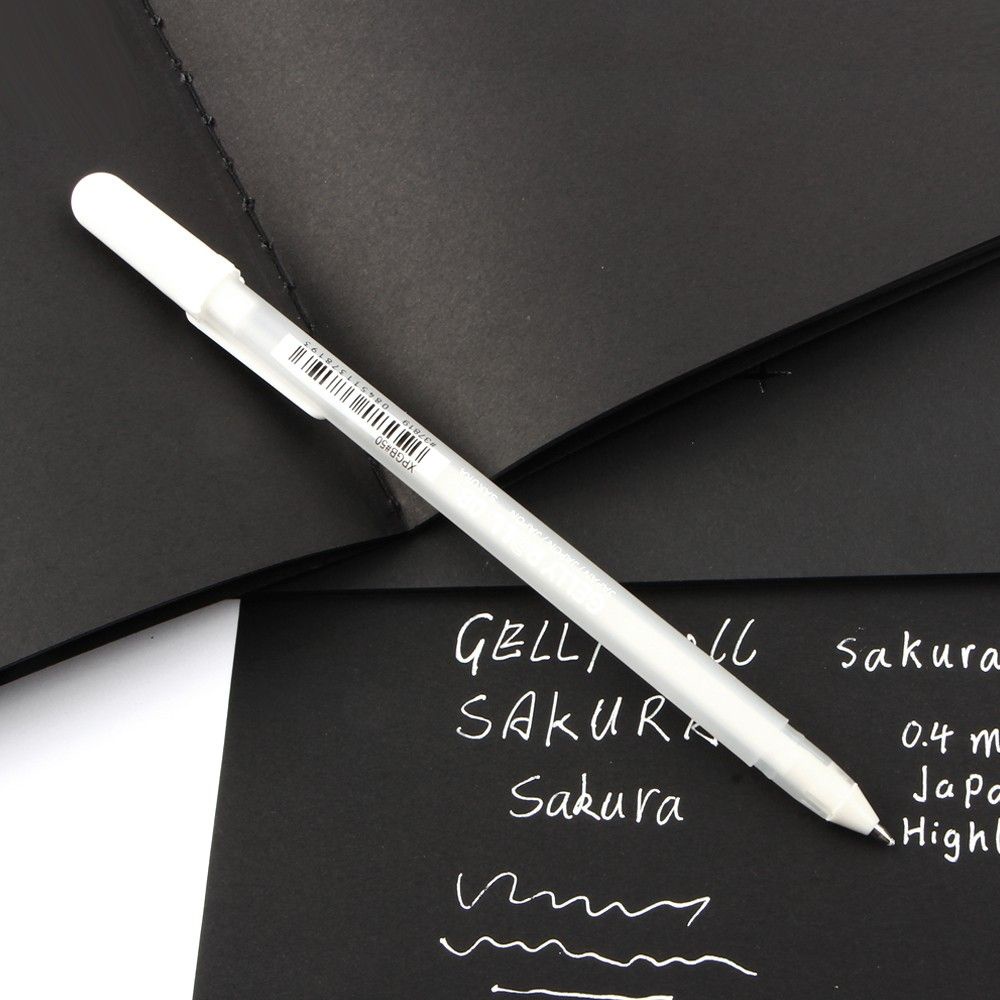 Bút bi mực Gel màu trắng Sakura Gelly Roll White 10 Bold Point - Ngòi 0.5mm