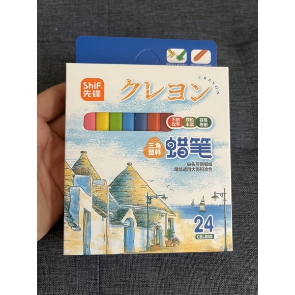 BÚT SÁP MẦU HỮU CƠ Hộp 24 bút mầu cho bé tập tô tập vẽ an toàn 100% tự nhiên không phai mầu không dơ tay