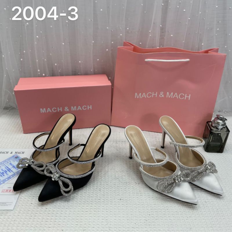 x Guốc Sục Nơ Đá 9p Mach Lụa Mềm Êm Fullbox Cao Cấp