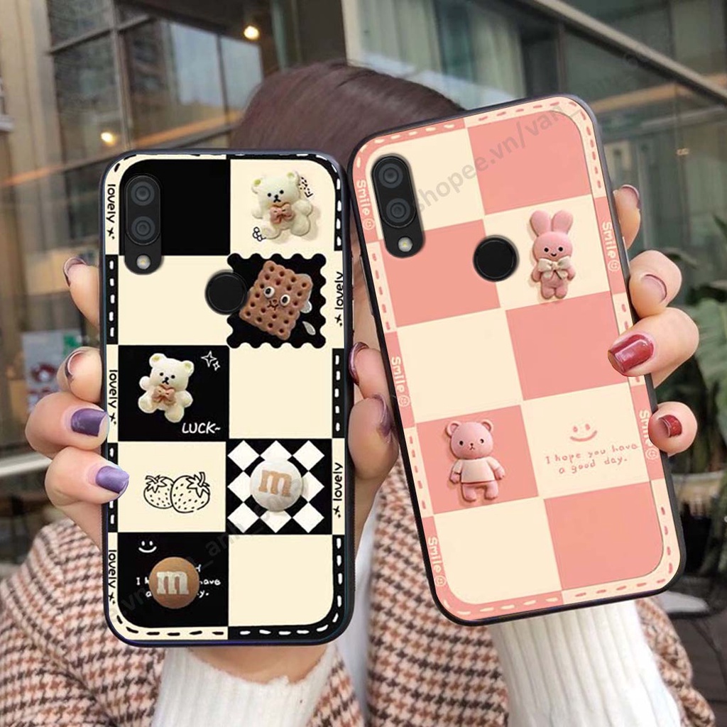 Ốp lưng Xiaomi Redmi 7 hình gấu, kẹo dễ thương cute