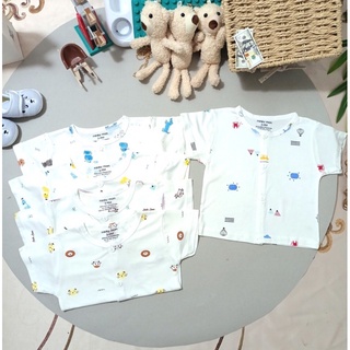 Combo 10 áo cộc tay sơ sinh cho bé, khuy giữa vải thun lạnh (sỉ)