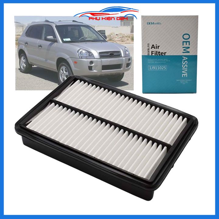 Lọc gió động cơ ô tô Tucson 2.0 2.7 2004-2010, Sportage 2.0 2.7 2004-2010 Mã 28113-2F250, 08000