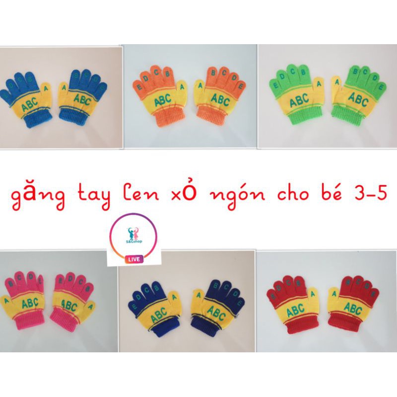 Găng tay len xỏ ngón cho bé  3 - 5 tuổi