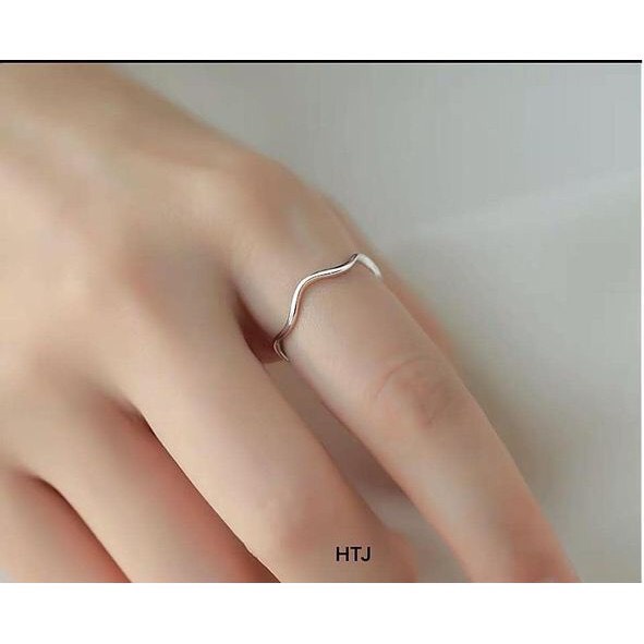Nhẫn bạc thật chỉ trơn dạng sóng siêu xinh - Kho sỉ bạc Nhất Linh