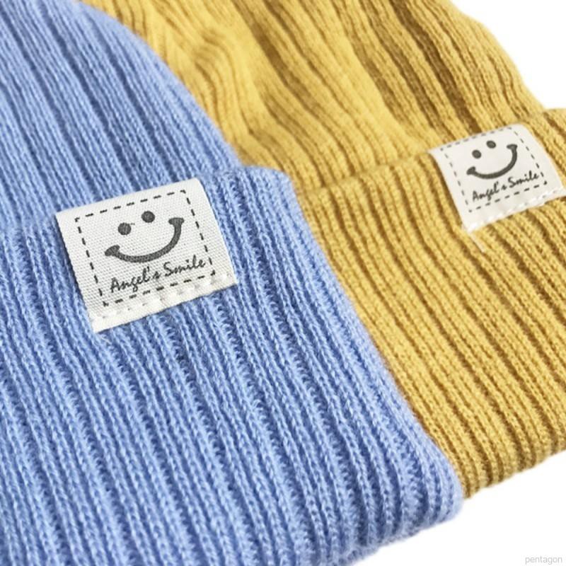 Mũ len trùm đầu màu trơn giữ ấm tiện lợi cho bé