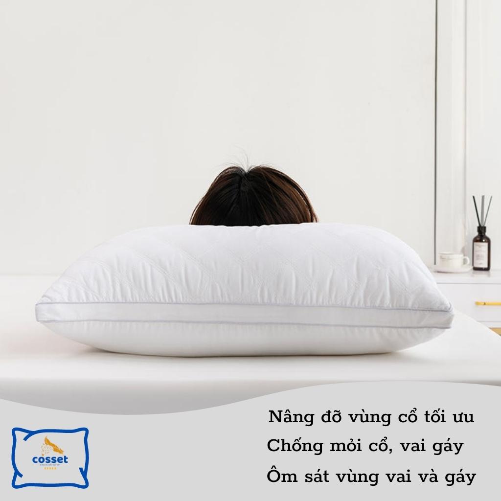 Gối nằm lông vũ Microfiber nhân tạo sợi siêu êm 45x65 50x70 thương hiệu Cosset