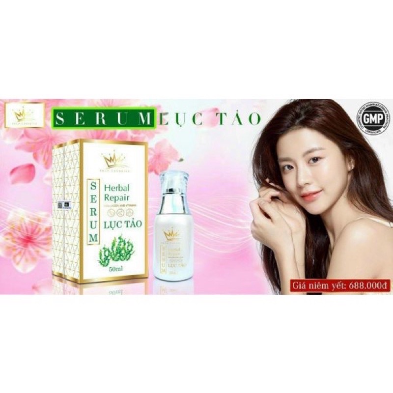 Serum lục tảo kèm sữa rữa mặt pháp Cosmetics